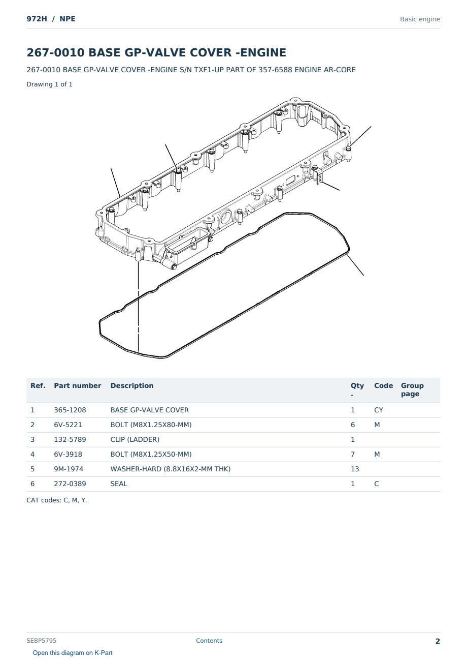 Caterpillar 972H S/N NPE Partsbook SEBP5795 (English) - sample page 2 of 10 Caterpillar 972H S/N NPE Partsbook SEBP5795 (English) - sample page 2 of 10