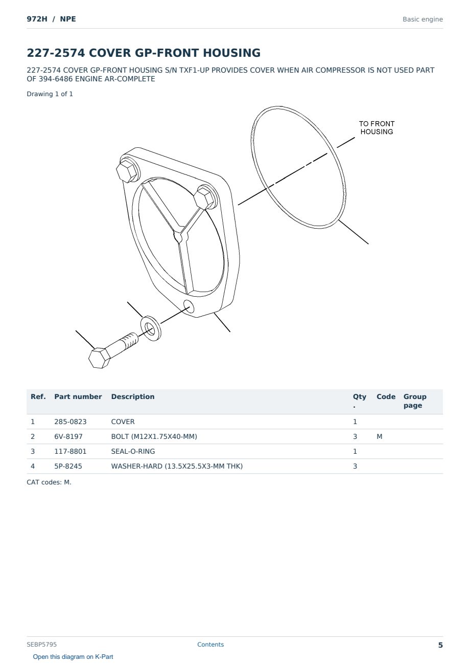 Caterpillar 972H S/N NPE Partsbook SEBP5795 (English) - sample page 5 of 10 Caterpillar 972H S/N NPE Partsbook SEBP5795 (English) - sample page 5 of 10