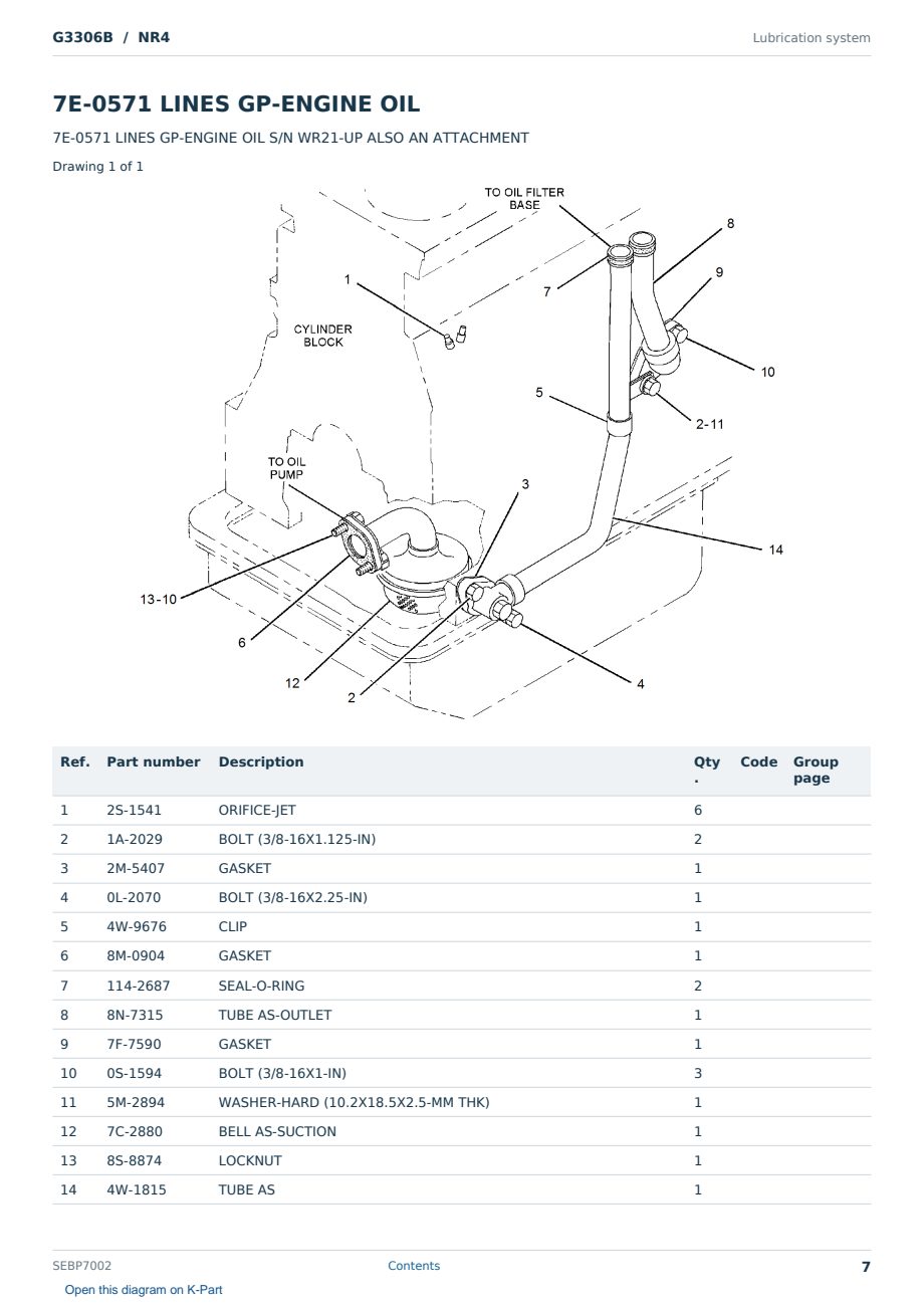 Caterpillar G3306B S/N NR4 Partsbook SEBP7002 (English) - sample page 7 of 10 Caterpillar G3306B S/N NR4 Partsbook SEBP7002 (English) - sample page 7 of 10