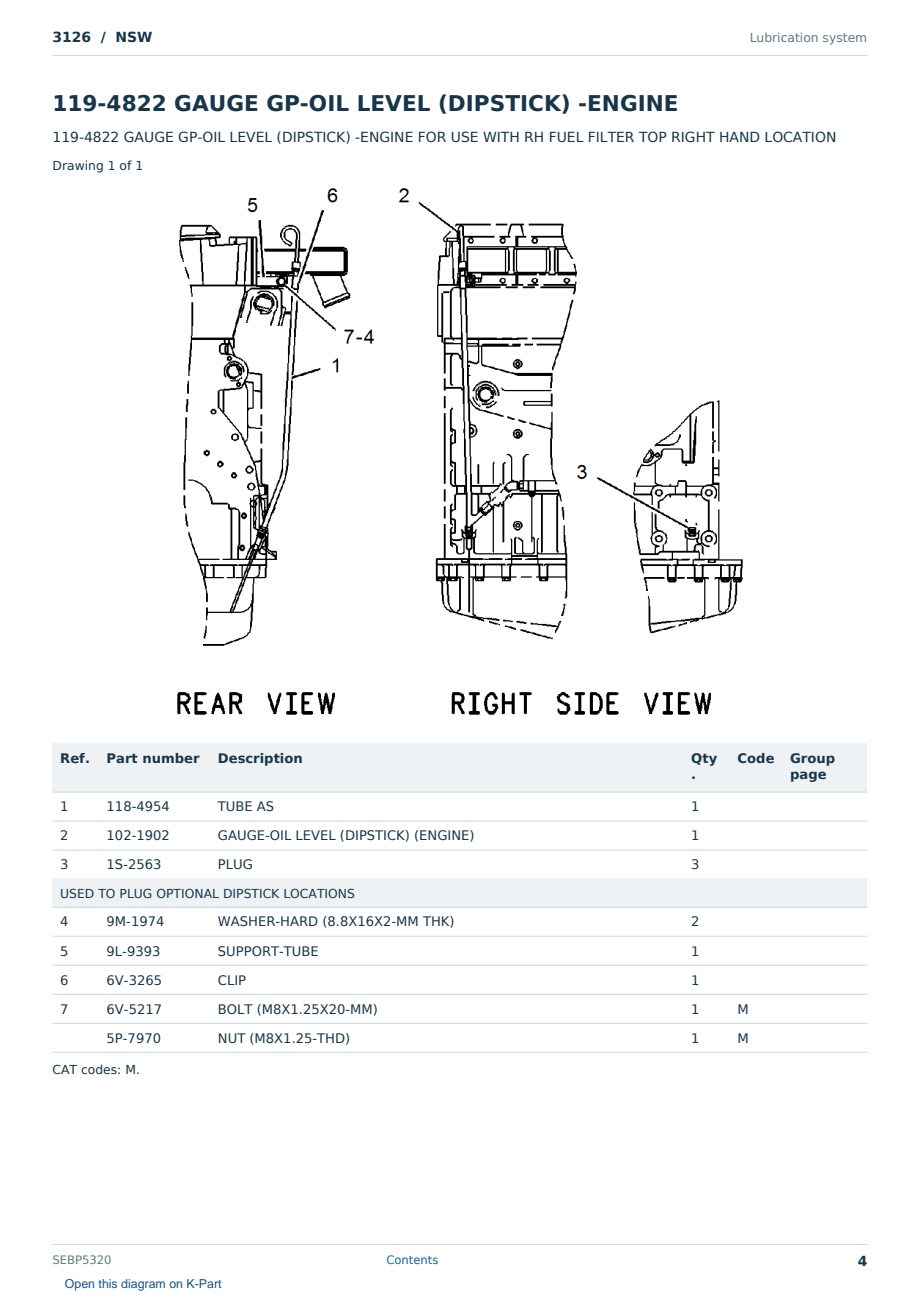 Caterpillar 3126 S/N NSW Partsbook SEBP5320 (English) - sample page 4 of 10 Caterpillar 3126 S/N NSW Partsbook SEBP5320 (English) - sample page 4 of 10