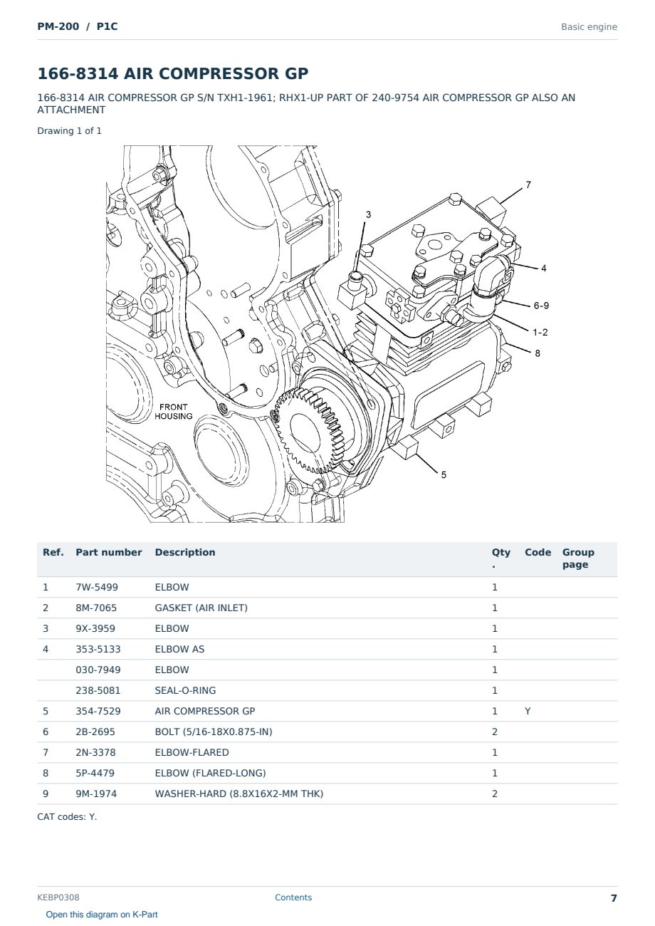 Caterpillar PM-200 S/N P1C Partsbook KEBP0308 (English) - sample page 7 of 10 Caterpillar PM-200 S/N P1C Partsbook KEBP0308 (English) - sample page 7 of 10