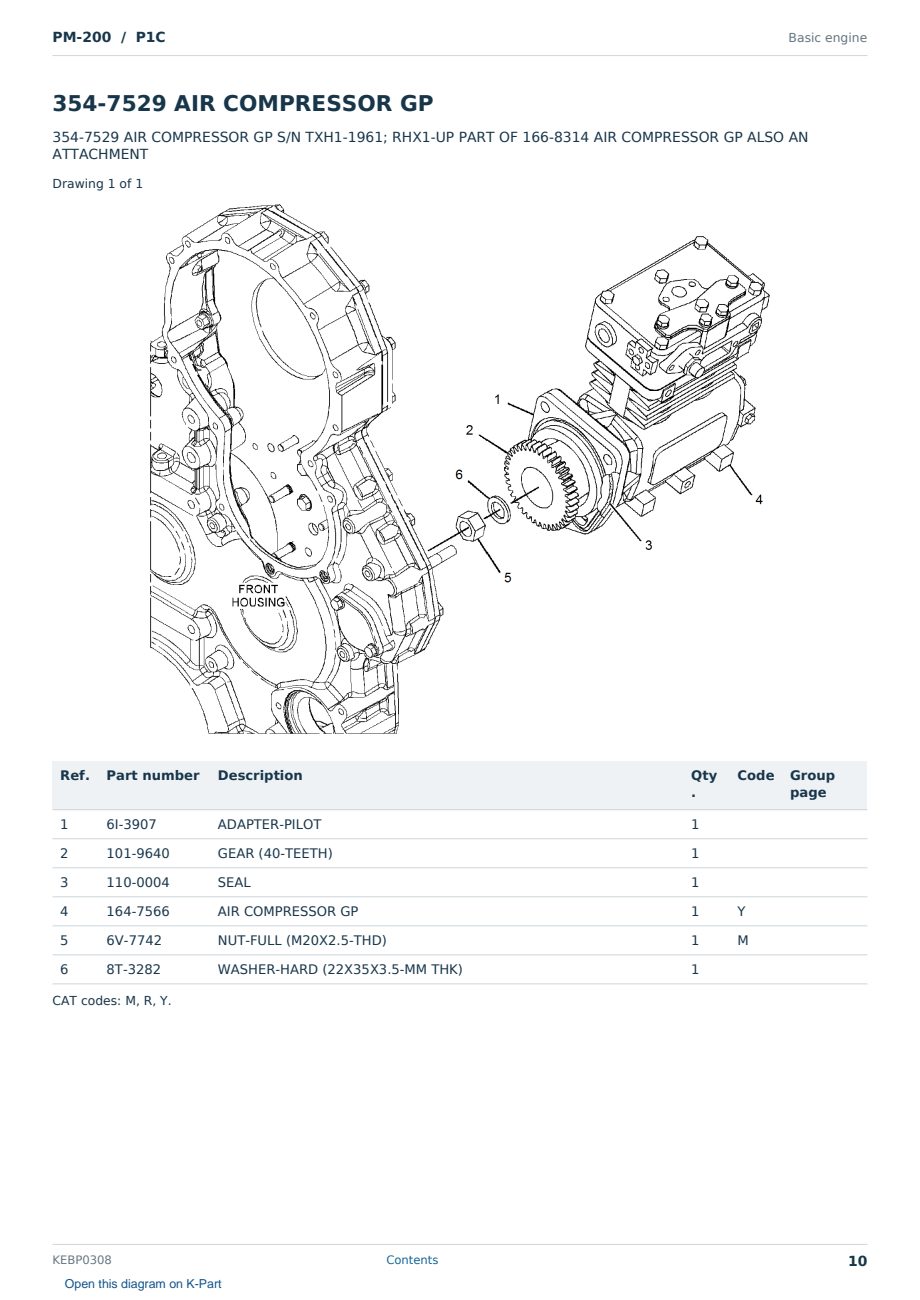Caterpillar PM-200 S/N P1C Partsbook KEBP0308 (English) - sample page 10 of 10 Caterpillar PM-200 S/N P1C Partsbook KEBP0308 (English) - sample page 10 of 10