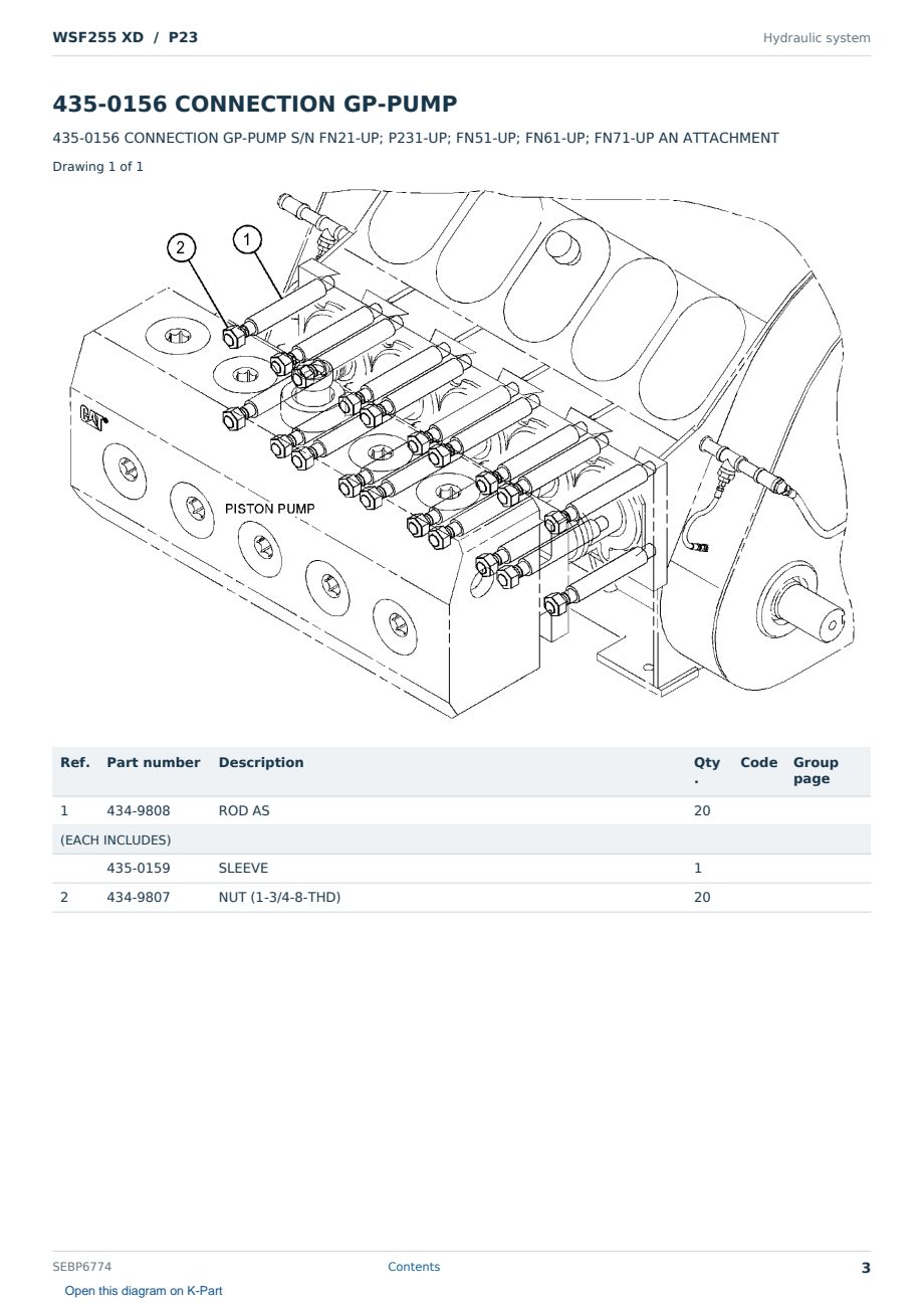 Caterpillar WSF255 XD S/N P23 Partsbook SEBP6774 (English) - sample page 3 of 10 Caterpillar WSF255 XD S/N P23 Partsbook SEBP6774 (English) - sample page 3 of 10