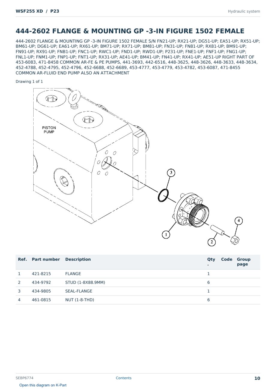 Caterpillar WSF255 XD S/N P23 Partsbook SEBP6774 (English) - sample page 10 of 10 Caterpillar WSF255 XD S/N P23 Partsbook SEBP6774 (English) - sample page 10 of 10