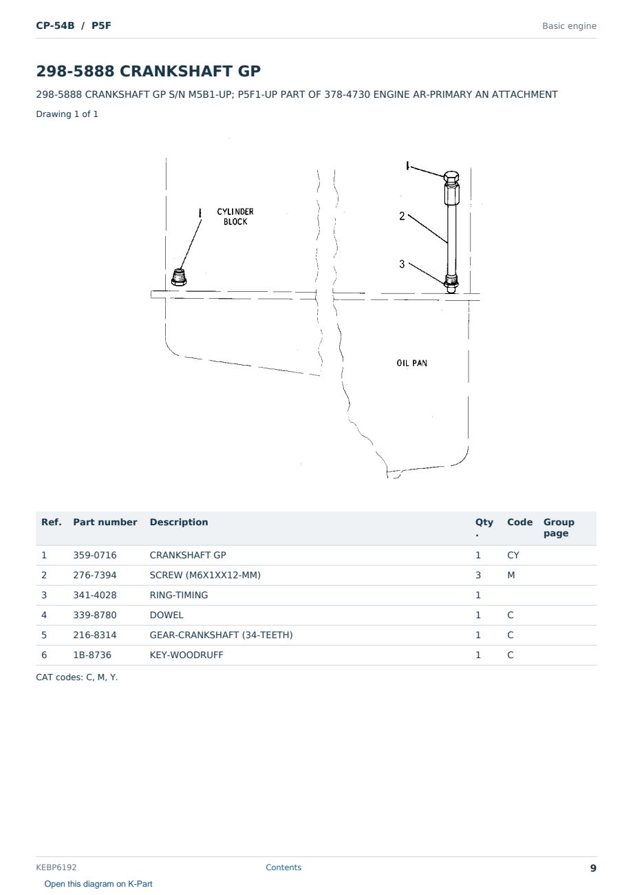 Caterpillar CP-54B S/N P5F Partsbook KEBP6192 (English) - sample page 9 of 10 Caterpillar CP-54B S/N P5F Partsbook KEBP6192 (English) - sample page 9 of 10
