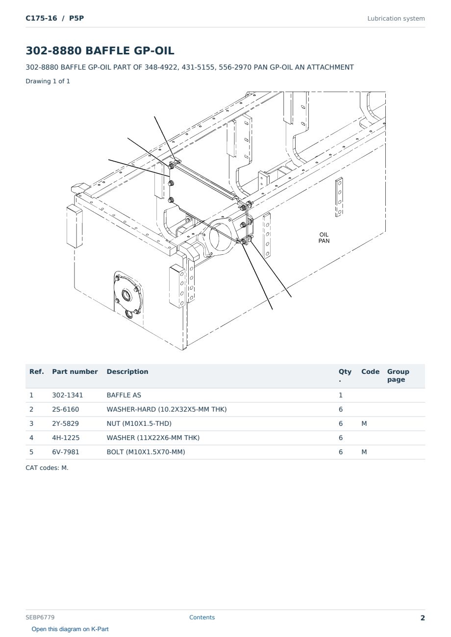 Caterpillar C175-16 S/N P5P Partsbook SEBP6779 (English) - sample page 2 of 10 Caterpillar C175-16 S/N P5P Partsbook SEBP6779 (English) - sample page 2 of 10