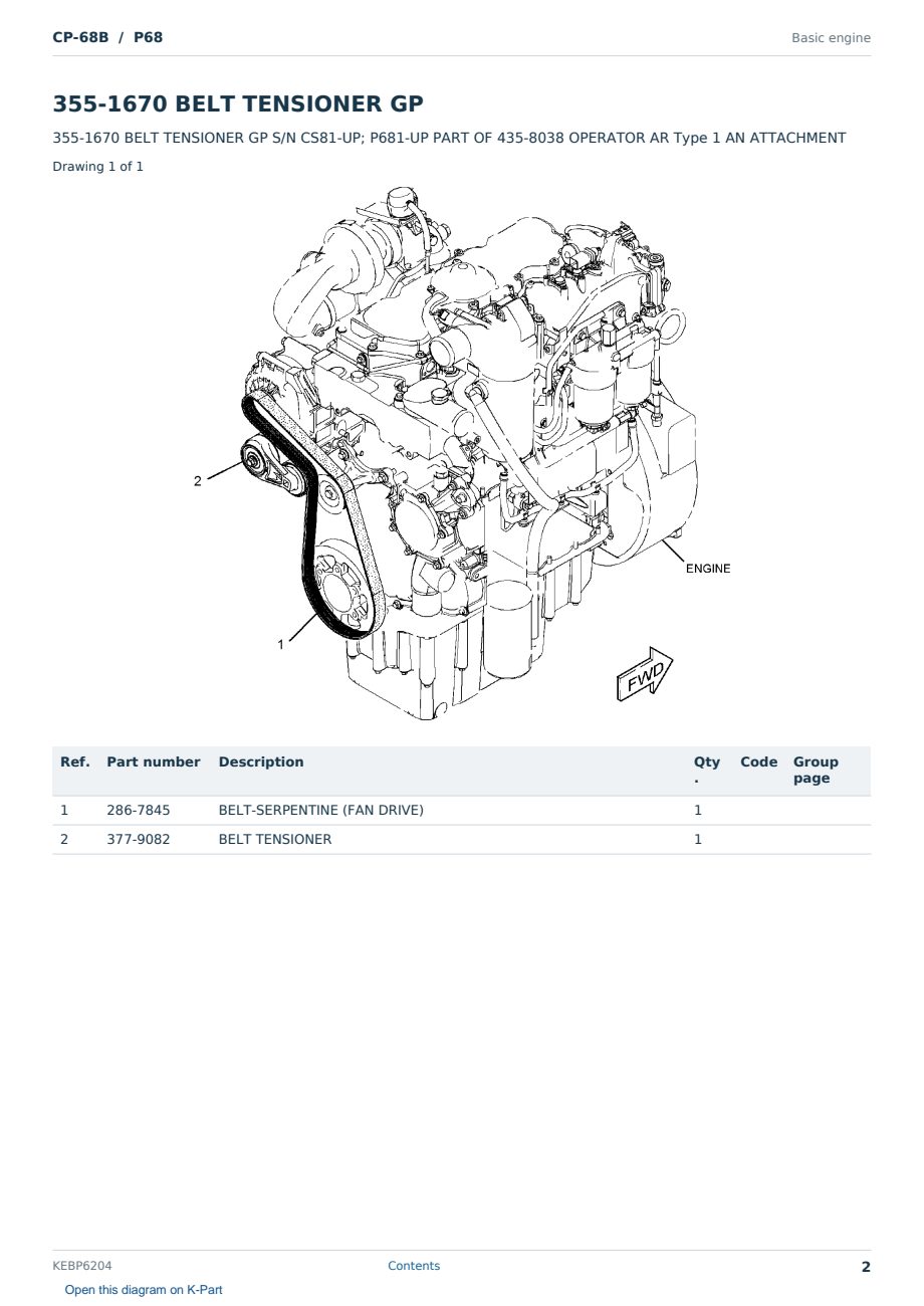 Caterpillar CP-68B S/N P68 Partsbook KEBP6204 (English) - sample page 2 of 10 Caterpillar CP-68B S/N P68 Partsbook KEBP6204 (English) - sample page 2 of 10