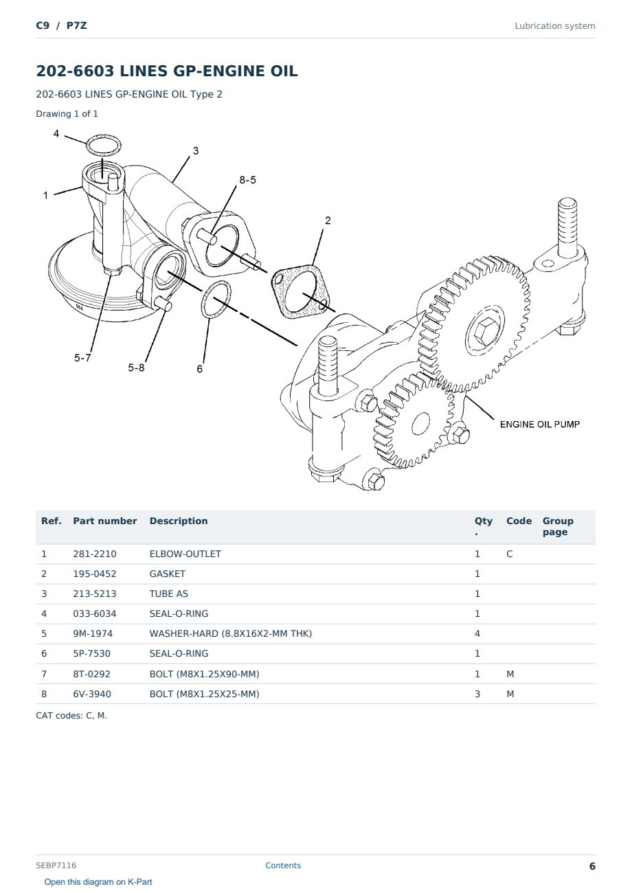 Caterpillar C9 S/N P7Z Partsbook SEBP7116 (English) - sample page 6 of 10 Caterpillar C9 S/N P7Z Partsbook SEBP7116 (English) - sample page 6 of 10