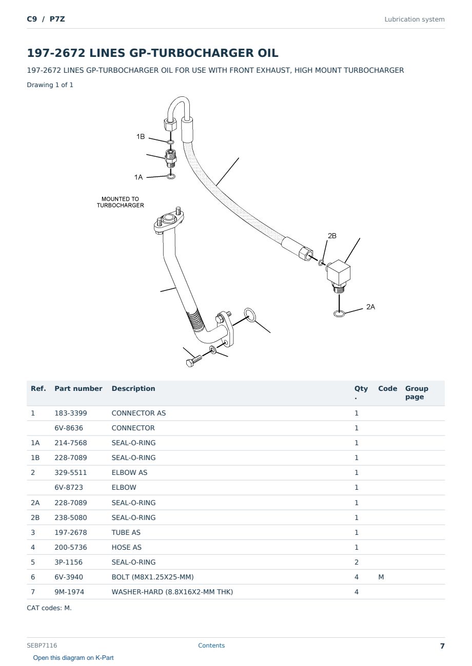 Caterpillar C9 S/N P7Z Partsbook SEBP7116 (English) - sample page 7 of 10 Caterpillar C9 S/N P7Z Partsbook SEBP7116 (English) - sample page 7 of 10