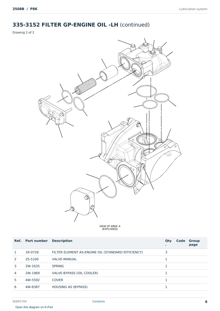 Caterpillar 3508B S/N P8K Partsbook SEBP5704 (English) - sample page 6 of 10 Caterpillar 3508B S/N P8K Partsbook SEBP5704 (English) - sample page 6 of 10