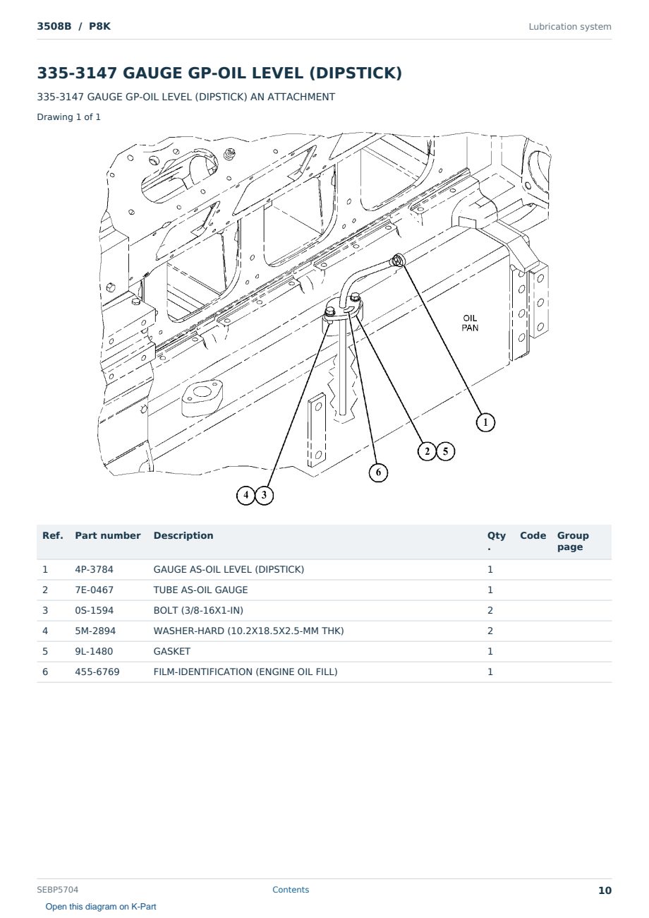 Caterpillar 3508B S/N P8K Partsbook SEBP5704 (English) - sample page 10 of 10 Caterpillar 3508B S/N P8K Partsbook SEBP5704 (English) - sample page 10 of 10