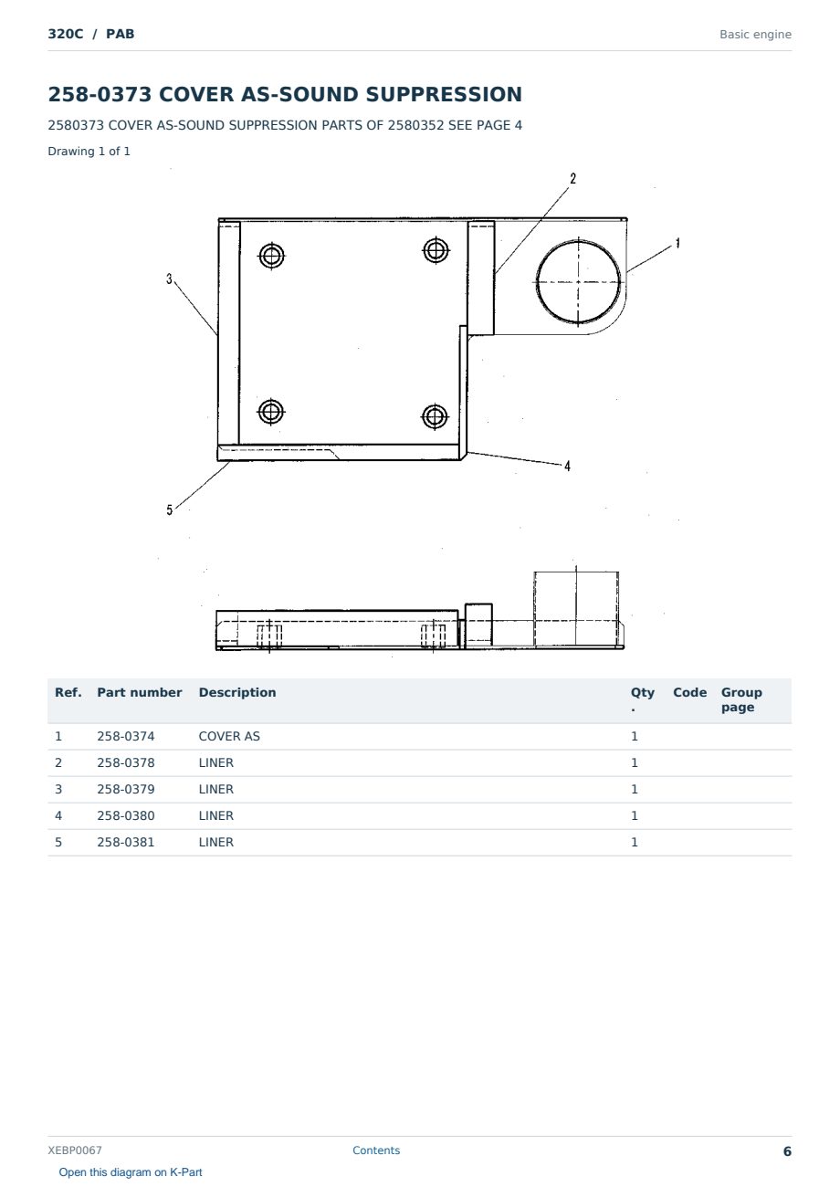 Caterpillar 320C S/N PAB Partsbook XEBP0067 (English) - sample page 6 of 10 Caterpillar 320C S/N PAB Partsbook XEBP0067 (English) - sample page 6 of 10