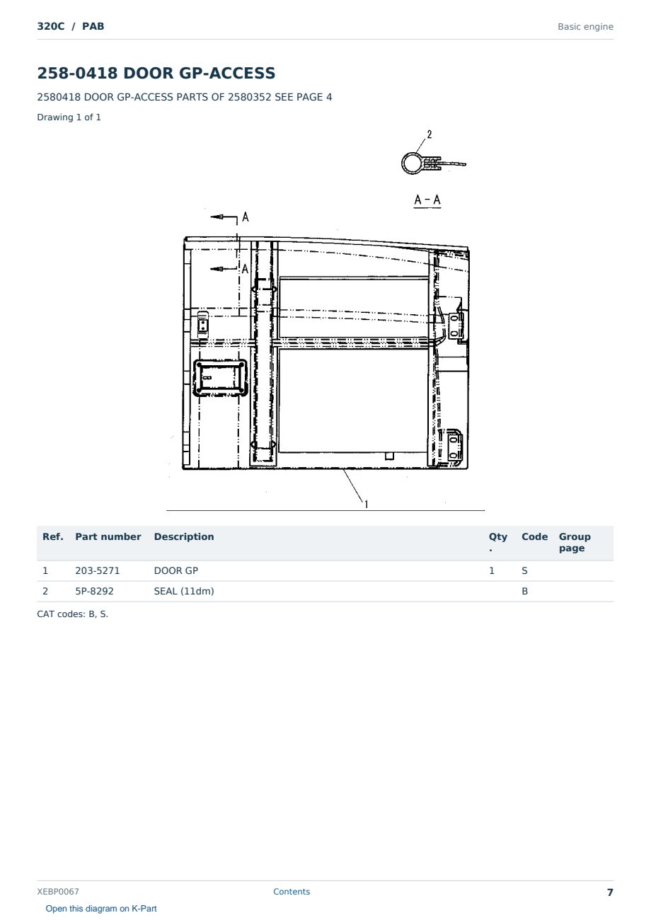 Caterpillar 320C S/N PAB Partsbook XEBP0067 (English) - sample page 7 of 10 Caterpillar 320C S/N PAB Partsbook XEBP0067 (English) - sample page 7 of 10