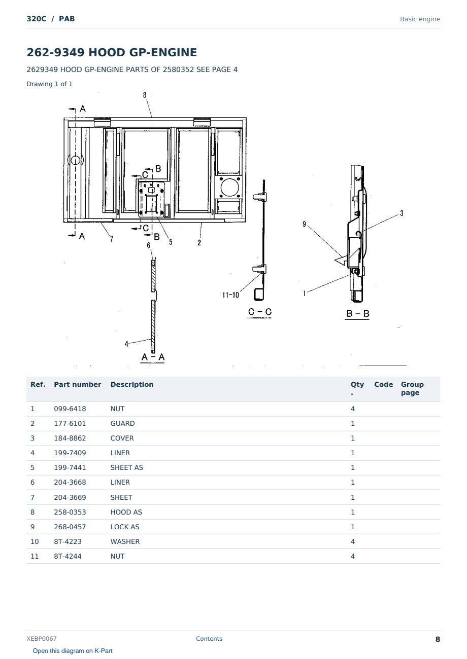 Caterpillar 320C S/N PAB Partsbook XEBP0067 (English) - sample page 8 of 10 Caterpillar 320C S/N PAB Partsbook XEBP0067 (English) - sample page 8 of 10