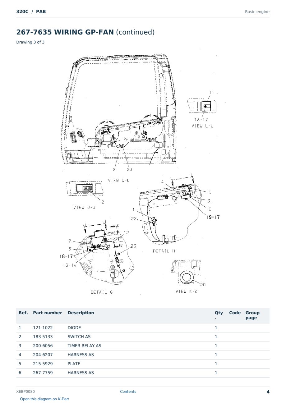 Caterpillar 320C S/N PAB Partsbook XEBP0080 (English) - sample page 4 of 10 Caterpillar 320C S/N PAB Partsbook XEBP0080 (English) - sample page 4 of 10