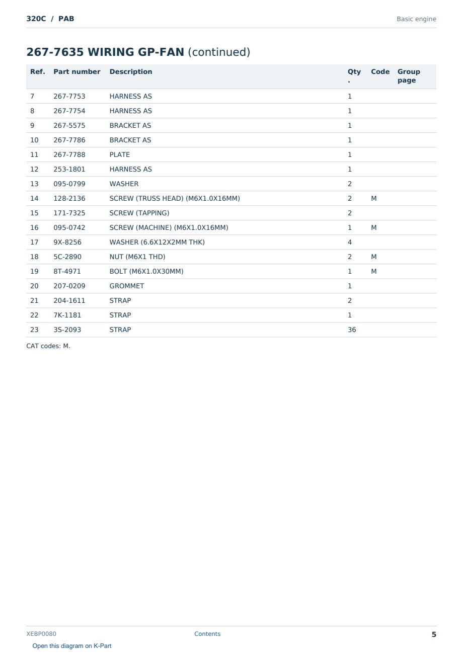 Caterpillar 320C S/N PAB Partsbook XEBP0080 (English) - sample page 5 of 10 Caterpillar 320C S/N PAB Partsbook XEBP0080 (English) - sample page 5 of 10