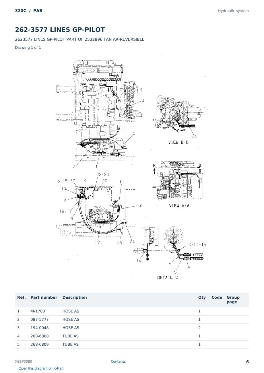 Caterpillar 320C S/N PAB Partsbook XEBP0080 (English) - sample page 6 of 10 Caterpillar 320C S/N PAB Partsbook XEBP0080 (English) - sample page 6 of 10