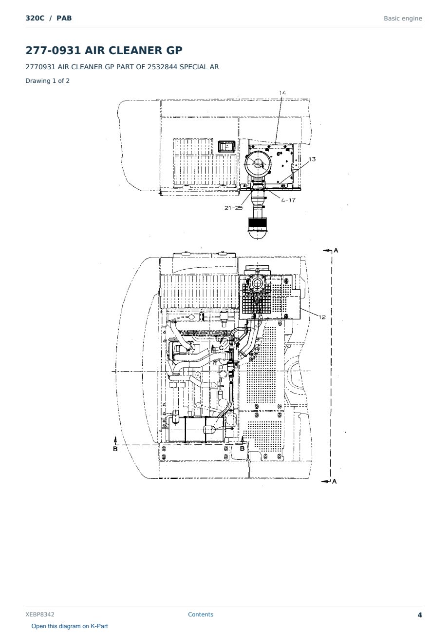 Caterpillar 320C S/N PAB Partsbook XEBP8342 (English) - sample page 4 of 10 Caterpillar 320C S/N PAB Partsbook XEBP8342 (English) - sample page 4 of 10