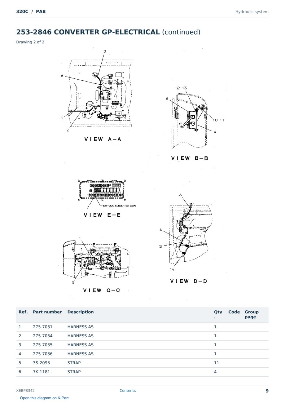 Caterpillar 320C S/N PAB Partsbook XEBP8342 (English) - sample page 9 of 10 Caterpillar 320C S/N PAB Partsbook XEBP8342 (English) - sample page 9 of 10