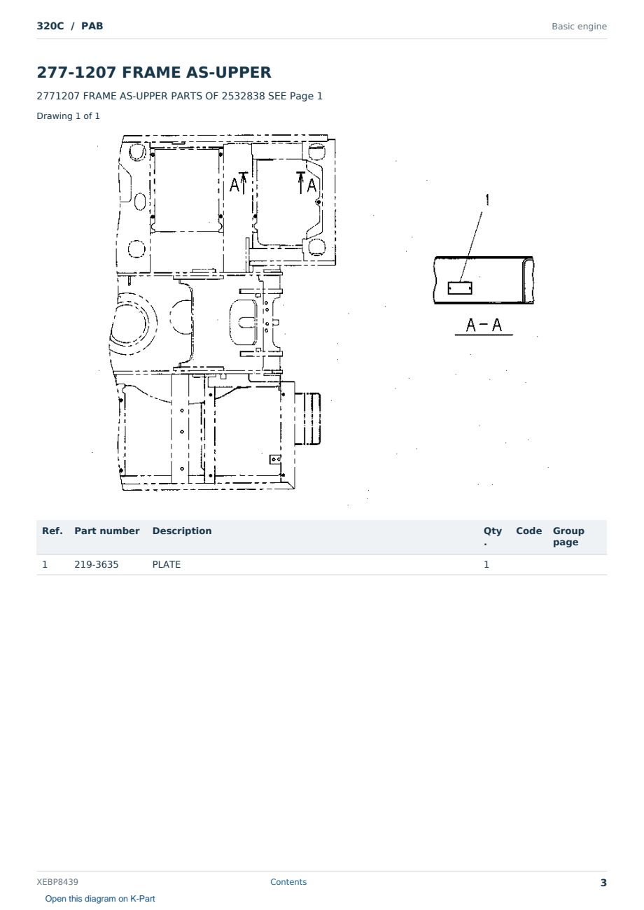 Caterpillar 320C S/N PAB Partsbook XEBP8439 (English) - sample page 3 of 10 Caterpillar 320C S/N PAB Partsbook XEBP8439 (English) - sample page 3 of 10