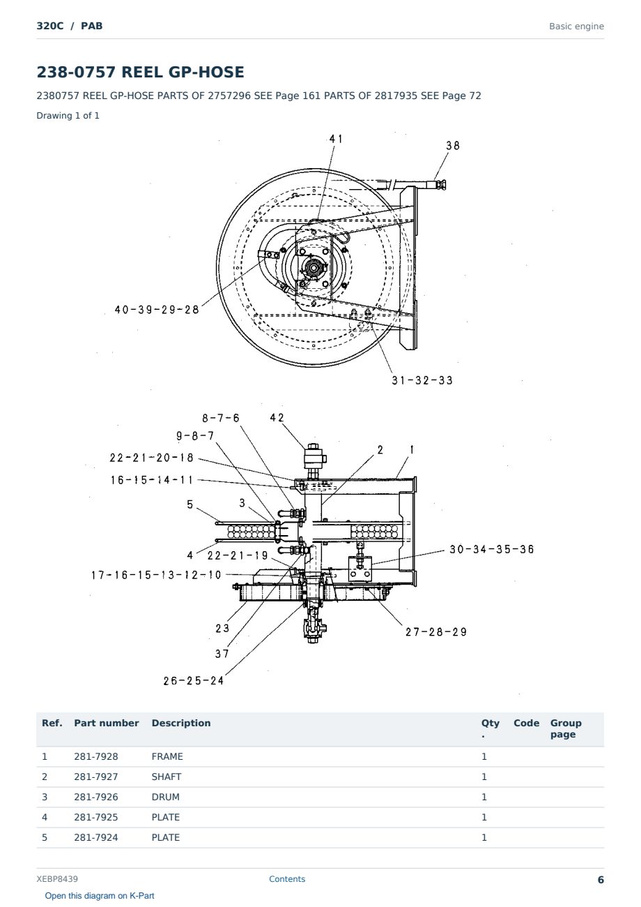 Caterpillar 320C S/N PAB Partsbook XEBP8439 (English) - sample page 6 of 10 Caterpillar 320C S/N PAB Partsbook XEBP8439 (English) - sample page 6 of 10