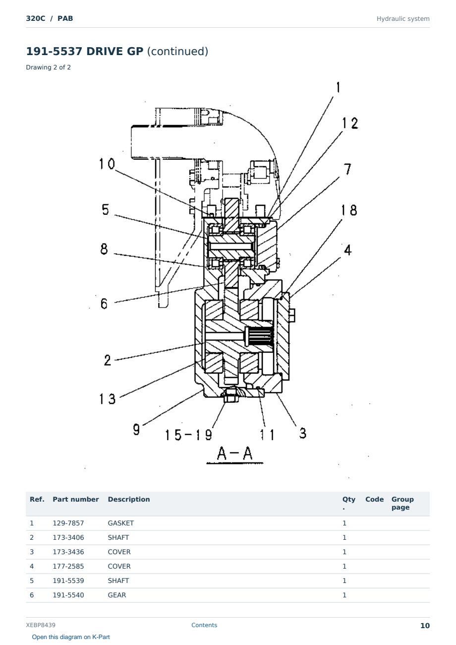 Caterpillar 320C S/N PAB Partsbook XEBP8439 (English) - sample page 10 of 10 Caterpillar 320C S/N PAB Partsbook XEBP8439 (English) - sample page 10 of 10