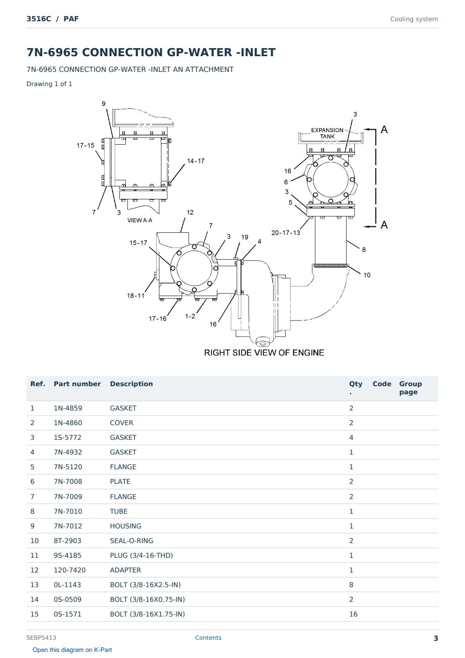 Caterpillar 3516C S/N PAF Partsbook SEBP5413 (English) - sample page 3 of 10 Caterpillar 3516C S/N PAF Partsbook SEBP5413 (English) - sample page 3 of 10