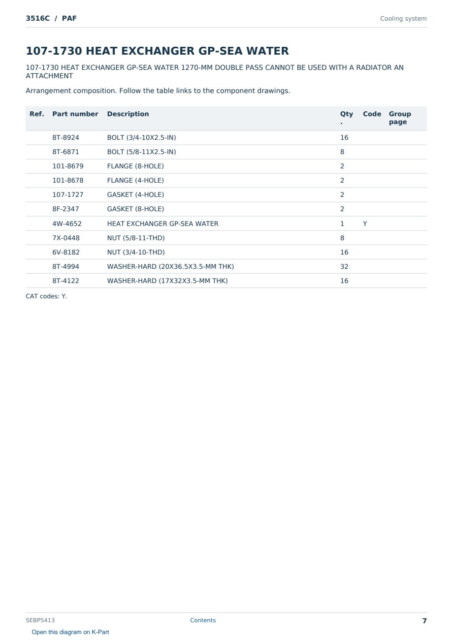 Caterpillar 3516C S/N PAF Partsbook SEBP5413 (English) - sample page 7 of 10 Caterpillar 3516C S/N PAF Partsbook SEBP5413 (English) - sample page 7 of 10