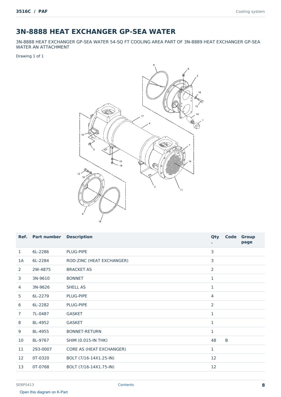 Caterpillar 3516C S/N PAF Partsbook SEBP5413 (English) - sample page 8 of 10 Caterpillar 3516C S/N PAF Partsbook SEBP5413 (English) - sample page 8 of 10