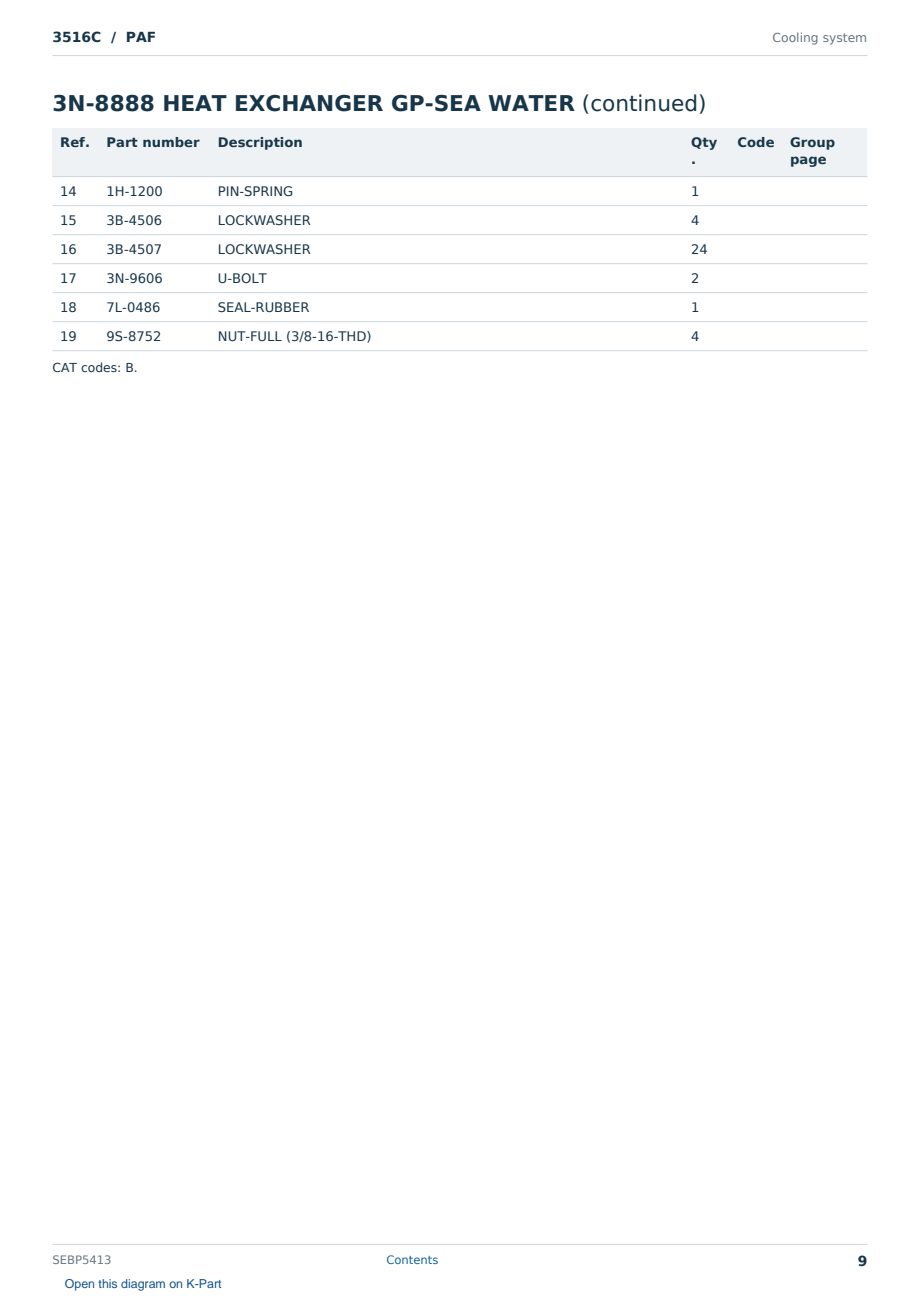 Caterpillar 3516C S/N PAF Partsbook SEBP5413 (English) - sample page 9 of 10 Caterpillar 3516C S/N PAF Partsbook SEBP5413 (English) - sample page 9 of 10