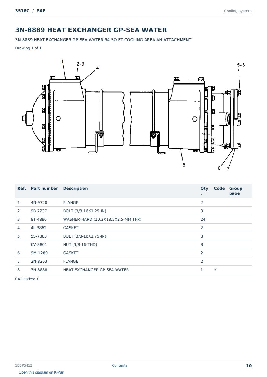 Caterpillar 3516C S/N PAF Partsbook SEBP5413 (English) - sample page 10 of 10 Caterpillar 3516C S/N PAF Partsbook SEBP5413 (English) - sample page 10 of 10