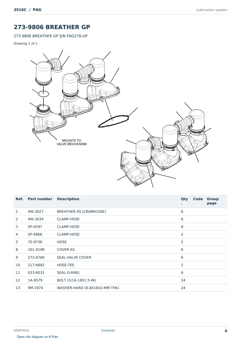 Caterpillar 3516C S/N PAG Partsbook SEBP4032 (English) - sample page 4 of 10 Caterpillar 3516C S/N PAG Partsbook SEBP4032 (English) - sample page 4 of 10