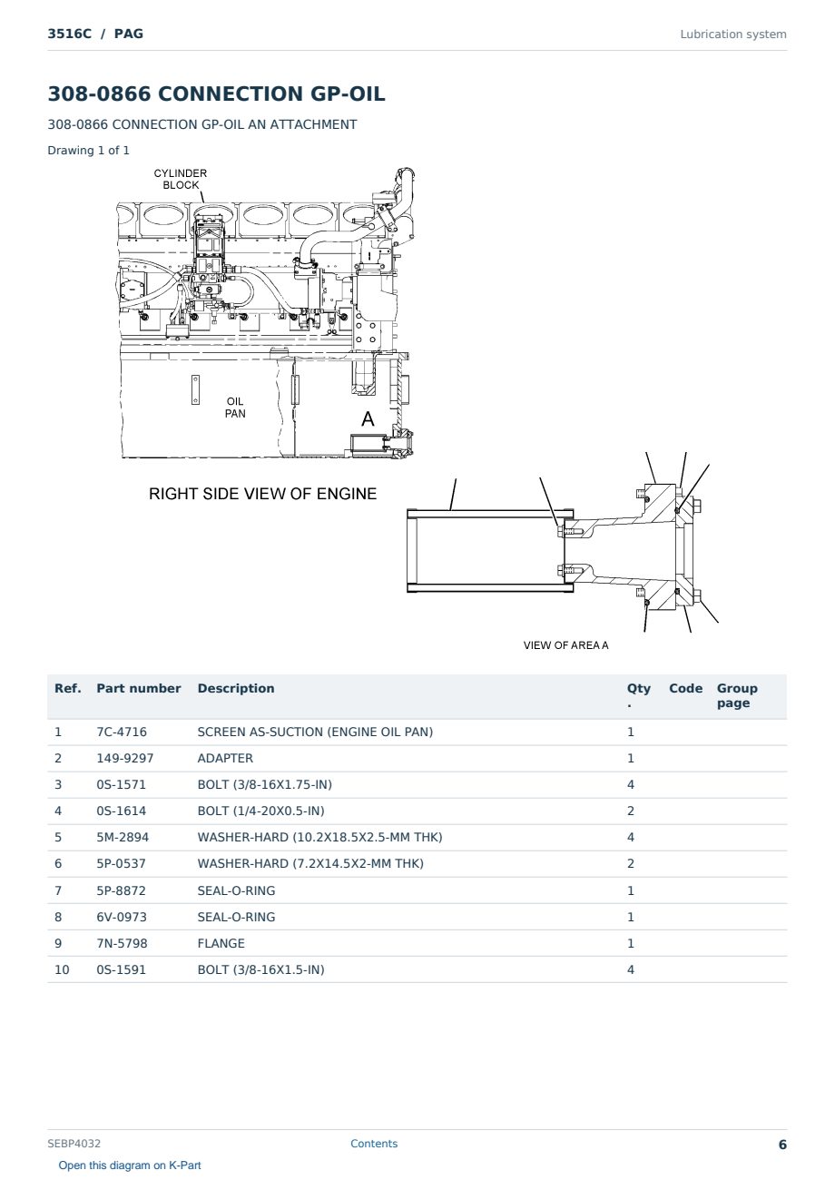 Caterpillar 3516C S/N PAG Partsbook SEBP4032 (English) - sample page 6 of 10 Caterpillar 3516C S/N PAG Partsbook SEBP4032 (English) - sample page 6 of 10