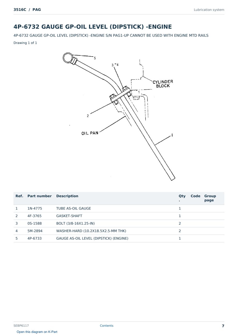 Caterpillar 3516C S/N PAG Partsbook SEBP6117 (English) - sample page 7 of 10 Caterpillar 3516C S/N PAG Partsbook SEBP6117 (English) - sample page 7 of 10