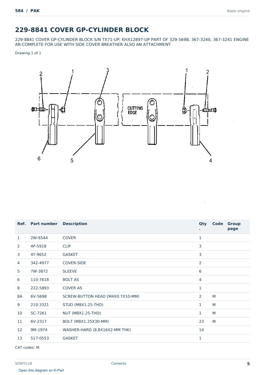 Caterpillar 584 S/N PAK Partsbook SEBP5128 (English) - sample page 5 of 10 Caterpillar 584 S/N PAK Partsbook SEBP5128 (English) - sample page 5 of 10