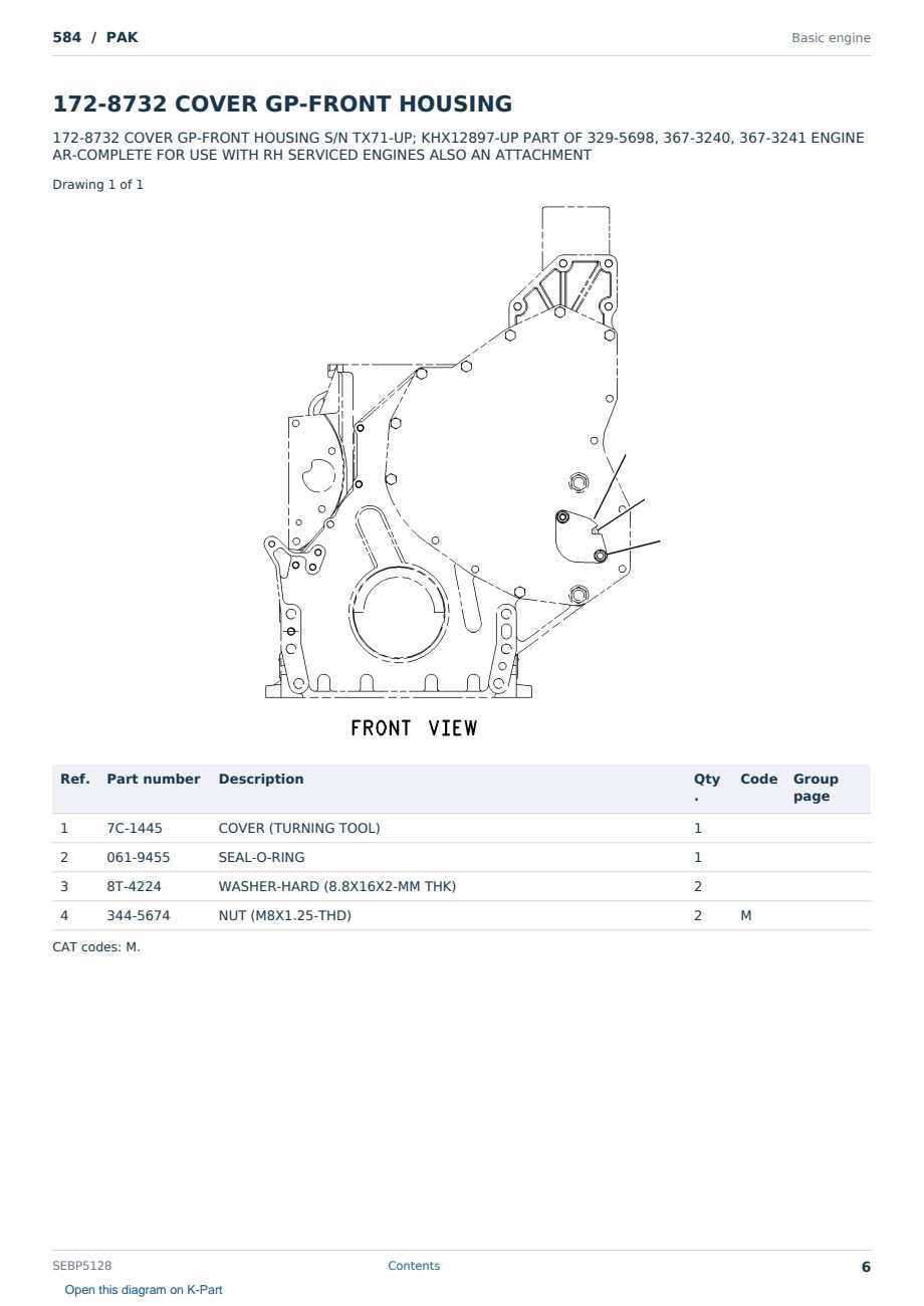 Caterpillar 584 S/N PAK Partsbook SEBP5128 (English) - sample page 6 of 10 Caterpillar 584 S/N PAK Partsbook SEBP5128 (English) - sample page 6 of 10