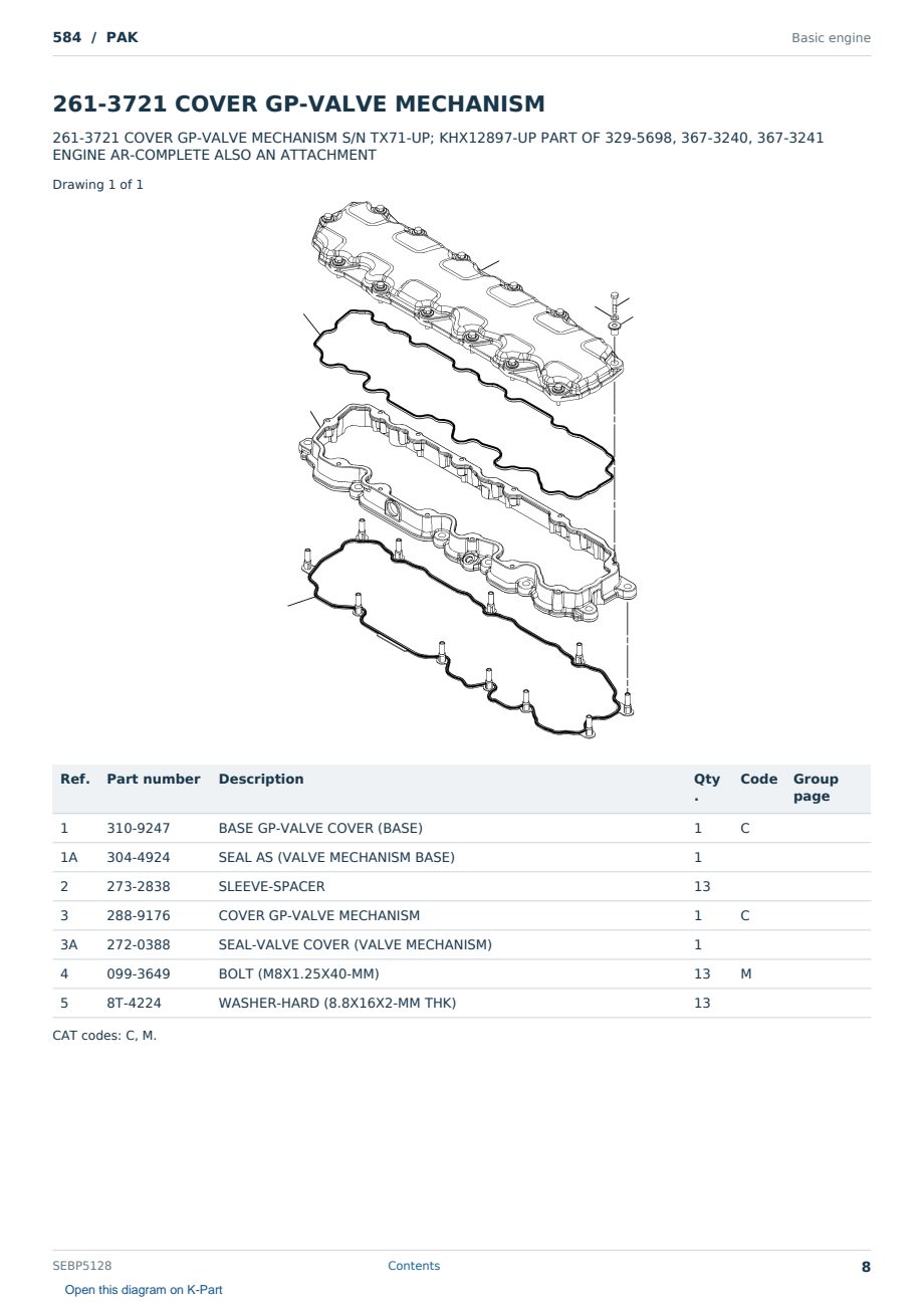 Caterpillar 584 S/N PAK Partsbook SEBP5128 (English) - sample page 8 of 10 Caterpillar 584 S/N PAK Partsbook SEBP5128 (English) - sample page 8 of 10