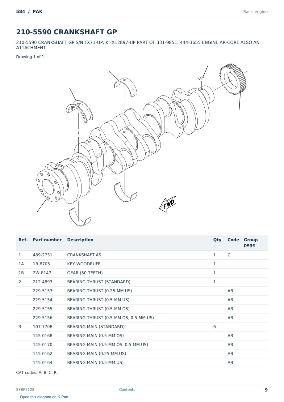 Caterpillar 584 S/N PAK Partsbook SEBP5128 (English) - sample page 9 of 10 Caterpillar 584 S/N PAK Partsbook SEBP5128 (English) - sample page 9 of 10