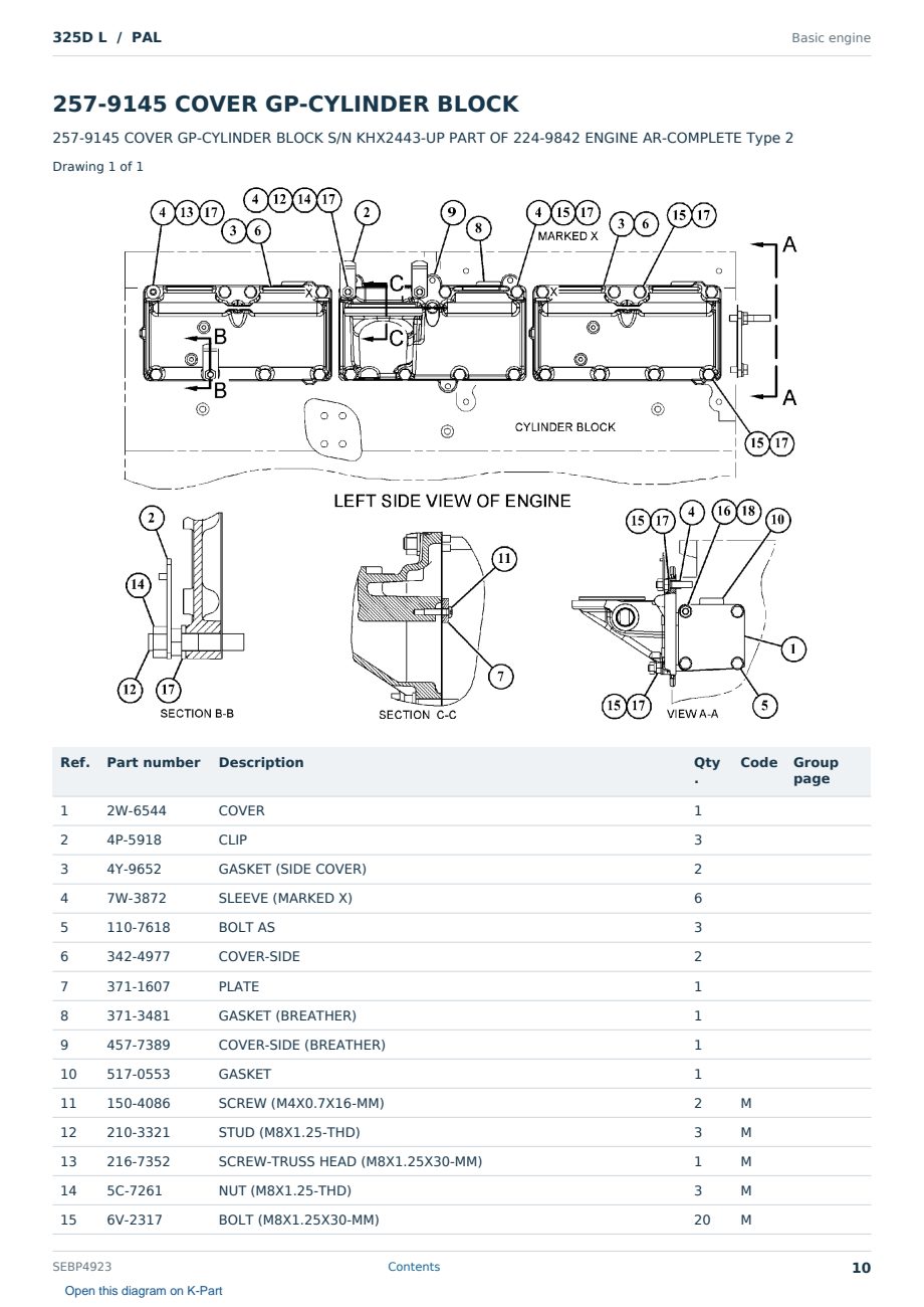 Caterpillar 325D L S/N PAL Partsbook SEBP4923 (English) - sample page 10 of 10 Caterpillar 325D L S/N PAL Partsbook SEBP4923 (English) - sample page 10 of 10
