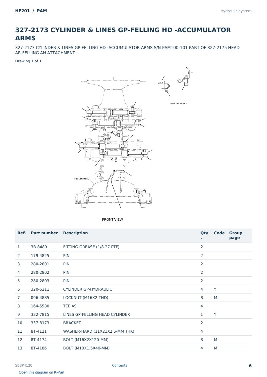 Caterpillar HF201 S/N PAM Partsbook SEBP4120 (English) - sample page 6 of 10 Caterpillar HF201 S/N PAM Partsbook SEBP4120 (English) - sample page 6 of 10