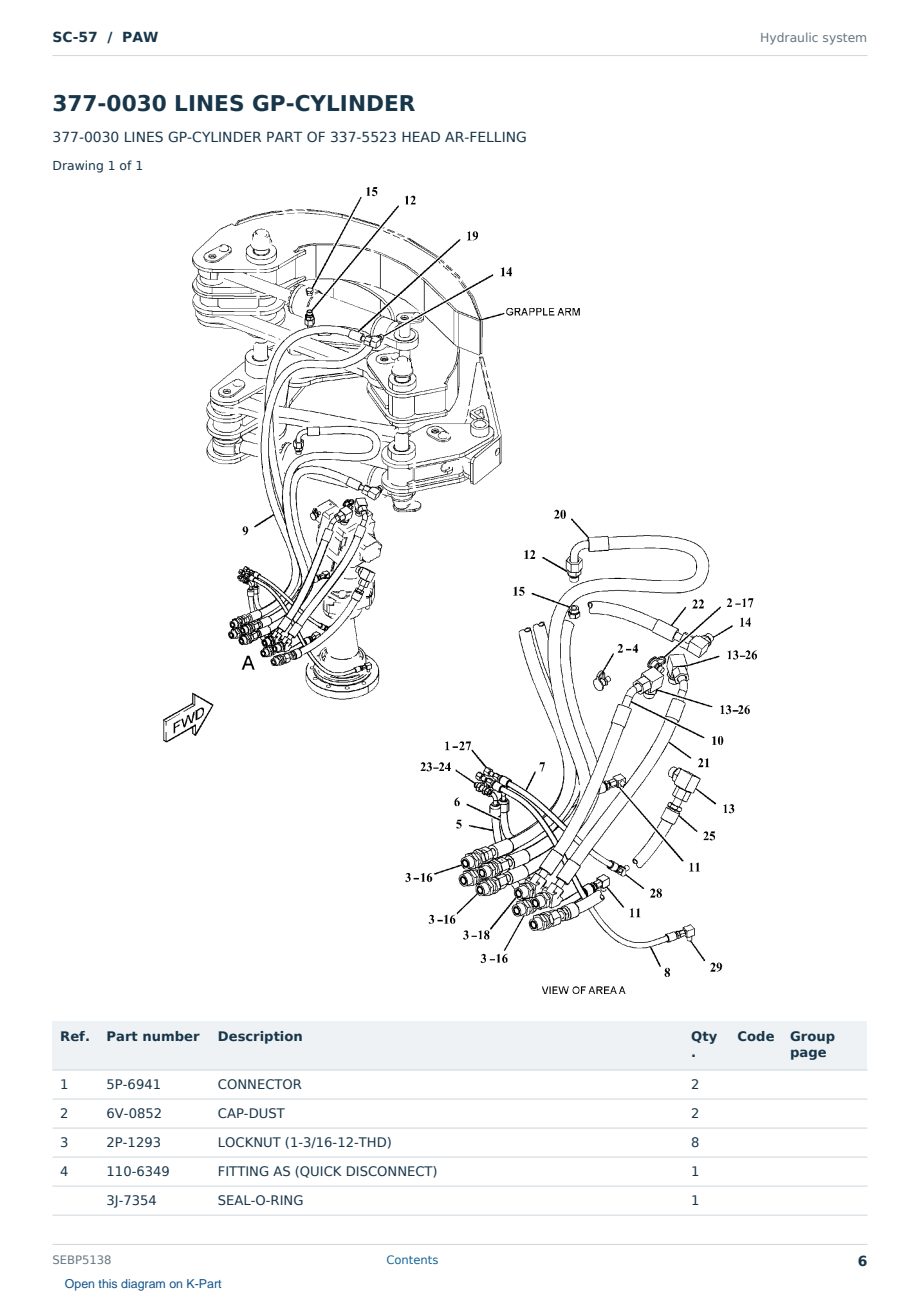 Caterpillar SC-57 S/N PAW Partsbook SEBP5138 (English) - sample page 6 of 10 Caterpillar SC-57 S/N PAW Partsbook SEBP5138 (English) - sample page 6 of 10