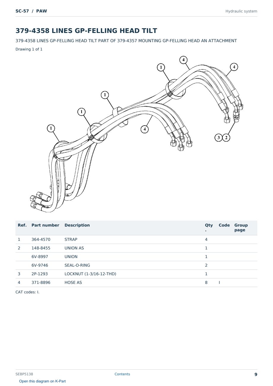 Caterpillar SC-57 S/N PAW Partsbook SEBP5138 (English) - sample page 9 of 10 Caterpillar SC-57 S/N PAW Partsbook SEBP5138 (English) - sample page 9 of 10