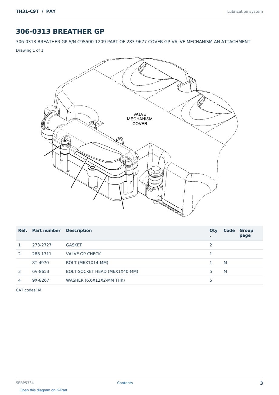 Caterpillar TH31-C9T S/N PAY Partsbook SEBP5334 (English) - sample page 3 of 10 Caterpillar TH31-C9T S/N PAY Partsbook SEBP5334 (English) - sample page 3 of 10