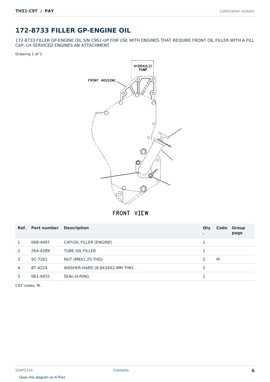 Caterpillar TH31-C9T S/N PAY Partsbook SEBP5334 (English) - sample page 6 of 10 Caterpillar TH31-C9T S/N PAY Partsbook SEBP5334 (English) - sample page 6 of 10