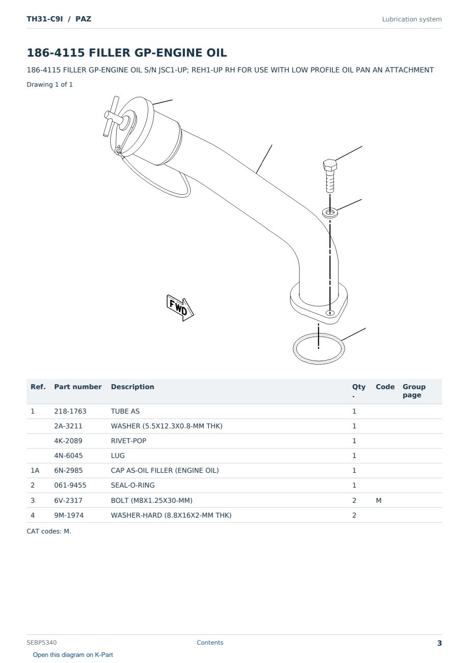 Caterpillar TH31-C9I S/N PAZ Partsbook SEBP5340 (English) - sample page 3 of 10 Caterpillar TH31-C9I S/N PAZ Partsbook SEBP5340 (English) - sample page 3 of 10