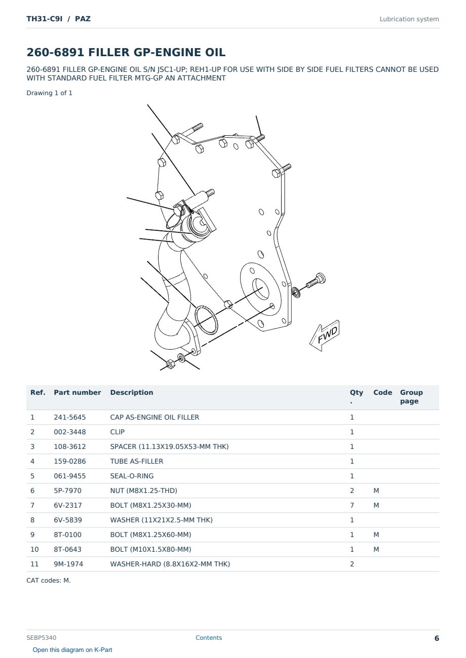 Caterpillar TH31-C9I S/N PAZ Partsbook SEBP5340 (English) - sample page 6 of 10 Caterpillar TH31-C9I S/N PAZ Partsbook SEBP5340 (English) - sample page 6 of 10