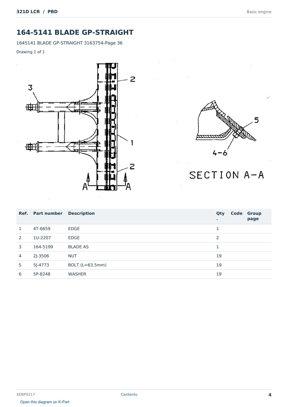 Caterpillar 321D LCR S/N PBD Partsbook XEBP0217 (English) - sample page 4 of 10 Caterpillar 321D LCR S/N PBD Partsbook XEBP0217 (English) - sample page 4 of 10