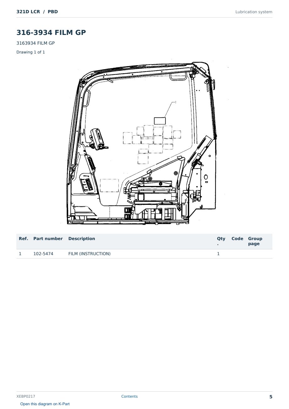 Caterpillar 321D LCR S/N PBD Partsbook XEBP0217 (English) - sample page 5 of 10 Caterpillar 321D LCR S/N PBD Partsbook XEBP0217 (English) - sample page 5 of 10