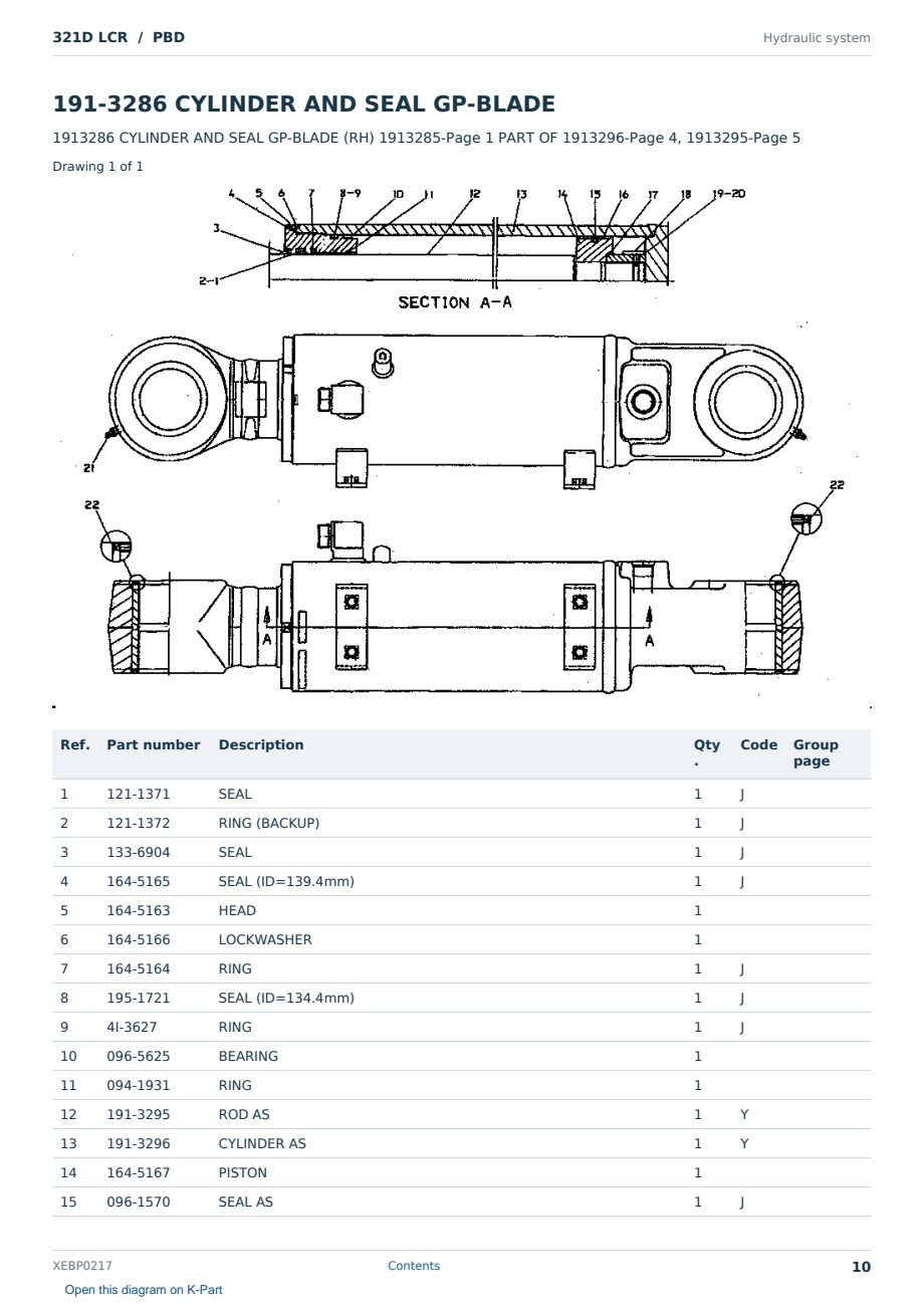 Caterpillar 321D LCR S/N PBD Partsbook XEBP0217 (English) - sample page 10 of 10 Caterpillar 321D LCR S/N PBD Partsbook XEBP0217 (English) - sample page 10 of 10