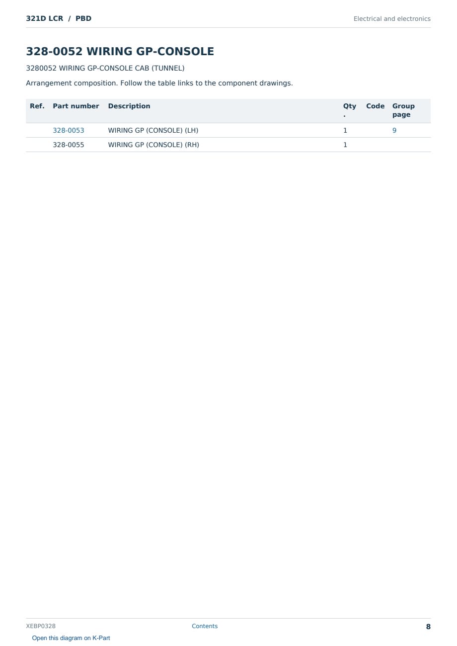 Caterpillar 321D LCR S/N PBD Partsbook XEBP0328 (English) - sample page 8 of 10 Caterpillar 321D LCR S/N PBD Partsbook XEBP0328 (English) - sample page 8 of 10